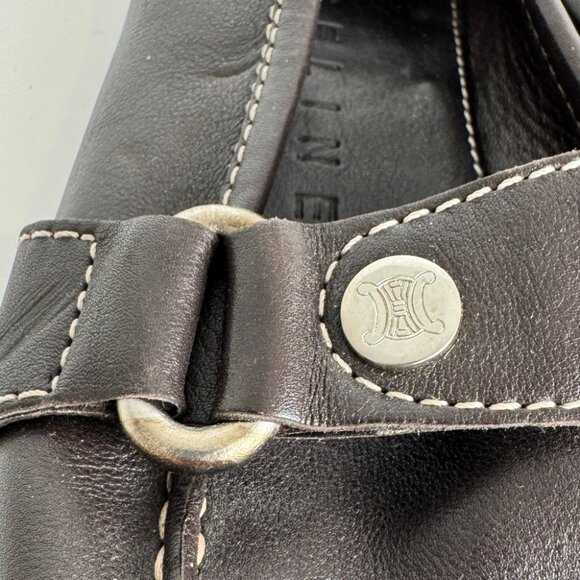 Celine Brown Leather Contrast Stitching Loafer size 35.5 C - Picture 8 of 8